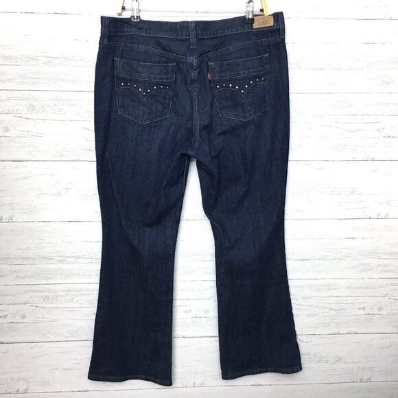 Levi's 515 Women's Bootcut Jeans Studded Back Pockets Stretch size 14 length 30" - Picture 3 of 10